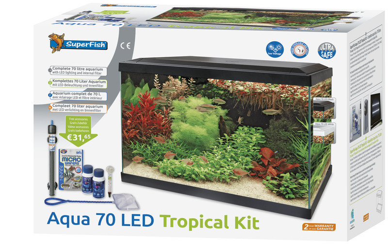 SuperFish aquarium Aqua 70 LED Tropical kit wit